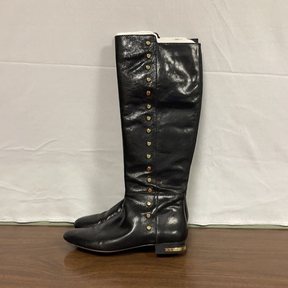 Michael Kors Ailee Black Leather Knee High Boots - Picture 3 of 7